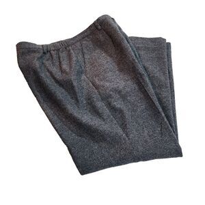 Sag Harbor Women Size 12 Grey Wool Blend Trousers Pants with Elastic Waist Sides